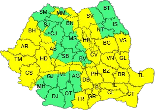 Arad: Cod galben de vânt puternic până sâmbătă la ora 16