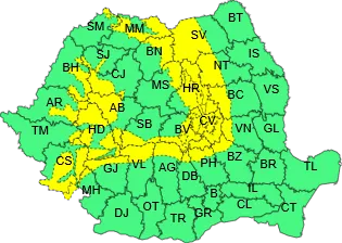 Arad: Cod galben de vânt puternic și ninsori viscolite, în vestul României, până duminică la ora 3.00