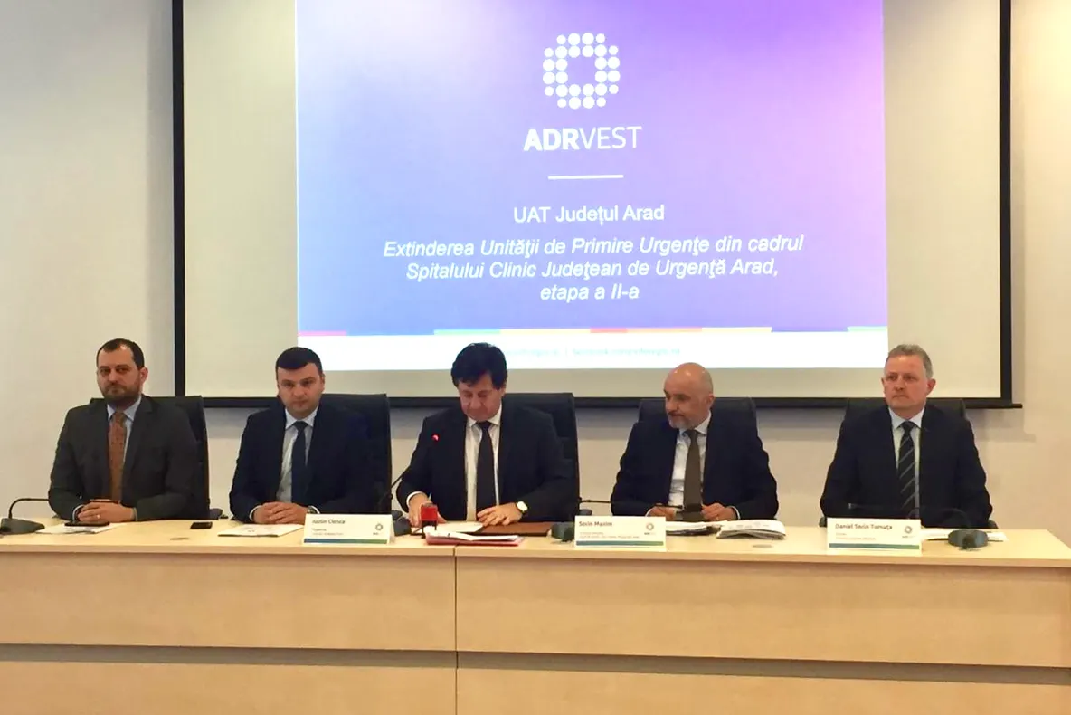 Arad: Peste 17 milioane de lei pentru două noi proiecte de modernizare a Spitalului Clinic Județean de Urgență Arad