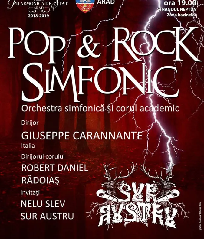Arad: Celebrul concert pop-rock simfonic, mutat din Cetatea Aradului pe Ștrandul Neptun. Are loc vineri