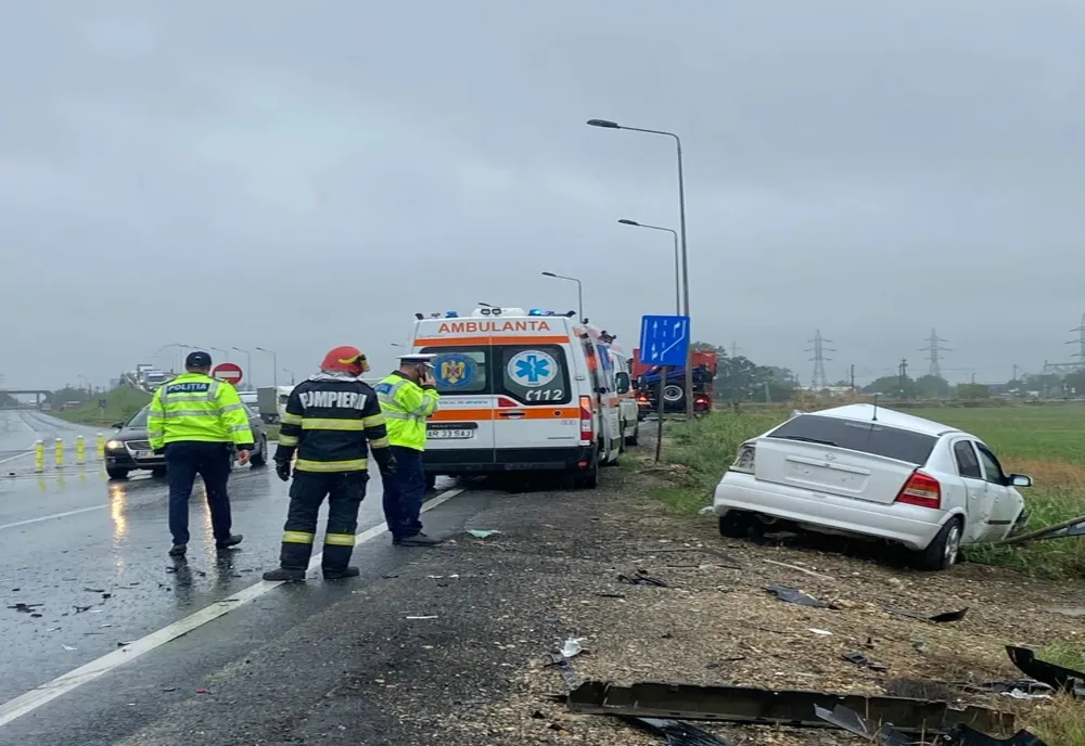 Accident cu o victimă încarcerată,pe centura Aradului