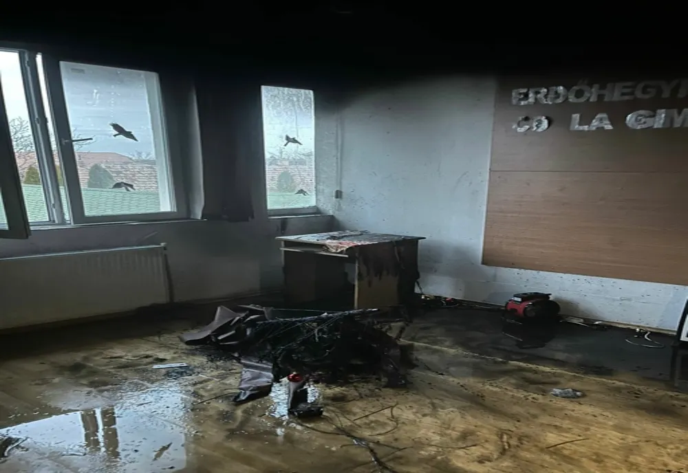 O școală din județul Arad a luat foc de la pomul de Crăciun