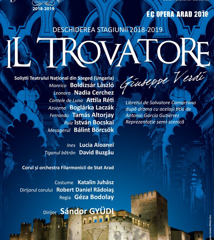 Filarmonica de Stat Arad deschide stagiunea 2018-2019 cu una dintre cele mai celebre opera italiene, în Palatul Cultural, recent restaurat și modernizat