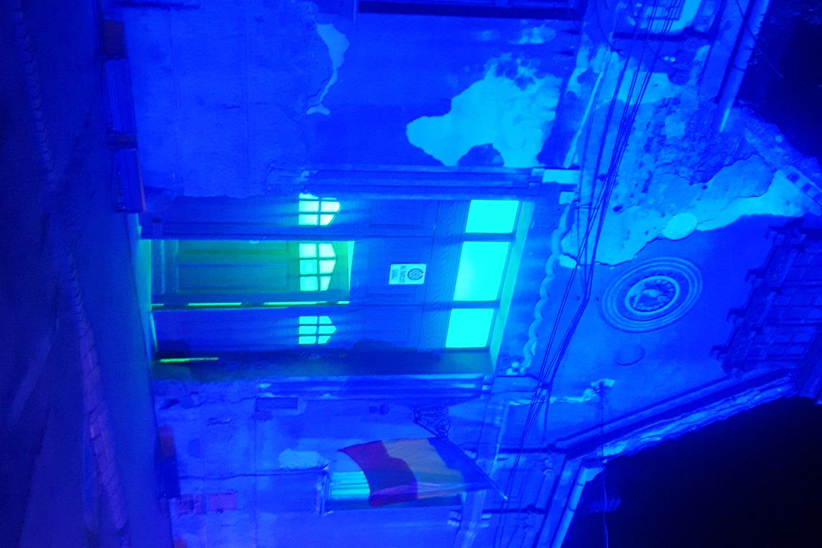 Arad: Casa lui Ștefan Ciciop Pop, din centrul municipiului Arad, iluminată arhitectural, pentru a marca faptul că acum 100 de ani aici s-a pregătit Marea Unire