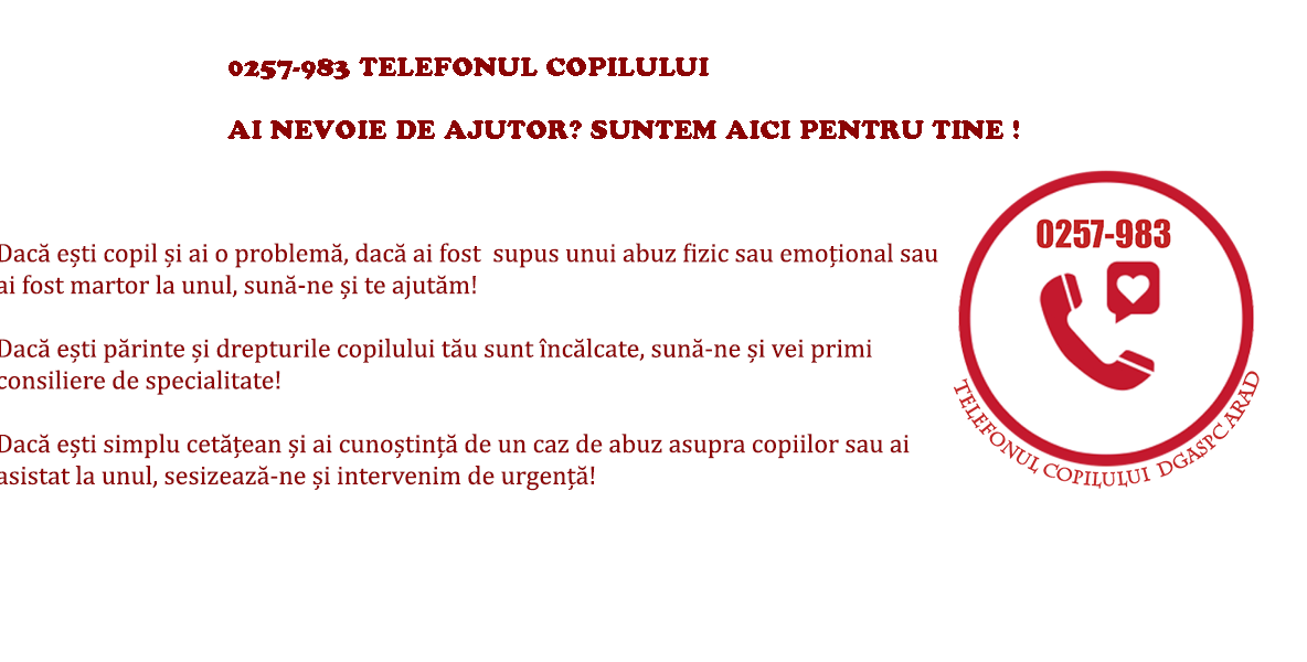 Arad: Peste 500 de apeluri la telefonul copilului. Protecția Copilului atrage atenția că oamenii au obligația să anunțe orice caz, iar semnalarea doar în spațiul virtual nu rezolvă situația, ci dimpotrivă, o poate agrava