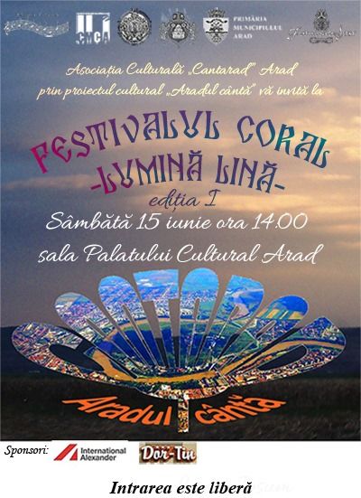 Arad: Prima ediție a Festivalului Coral "Lumină lină", sâmbătă, la Arad. Pe scenă urcă zeci de copii, tineri și adulți