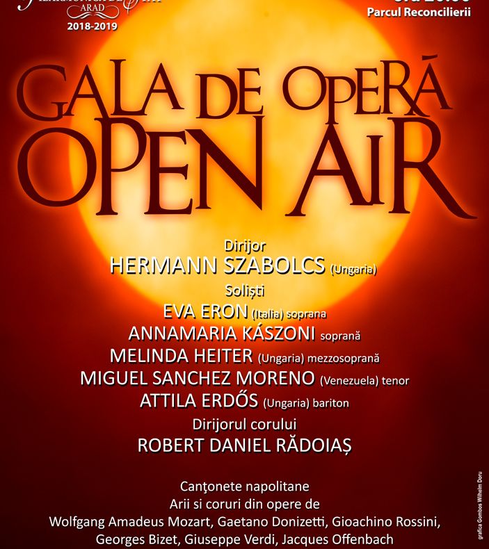Arad: Gala de Operă Open Air, care are loc la Arad, aduce artiști renumiți din Ugaria, Italia și Venezuela