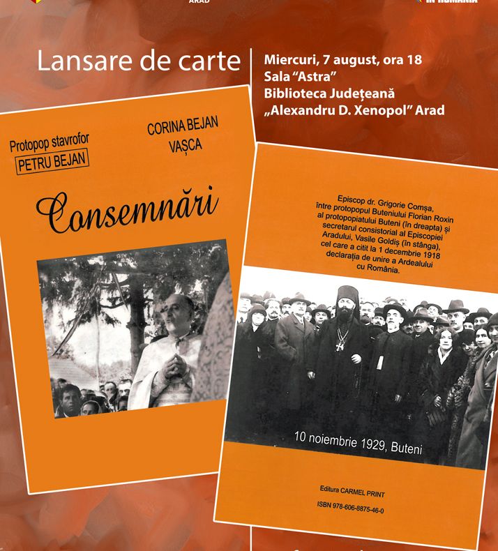 Arad: Cartea "Consemnări", scrisă decătre regretatul protopop stavrofor Petru Bejan, lansată, miercuri, la Biblioteca județeană A.D.Xenopol din Arad 