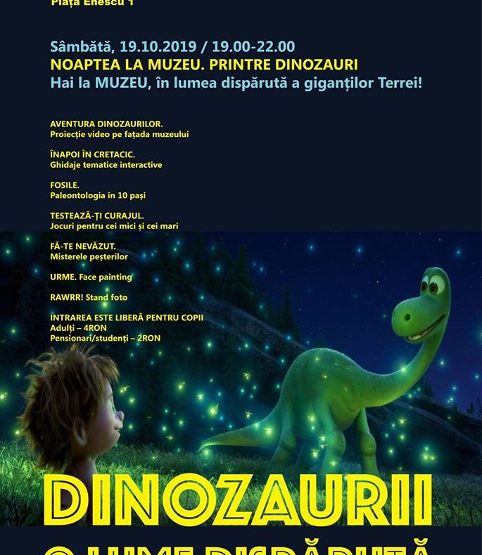 Arad: AUDIO Provocare inedită pentru arădeni: "Noaptea la muzeu. Printre dinozauri"