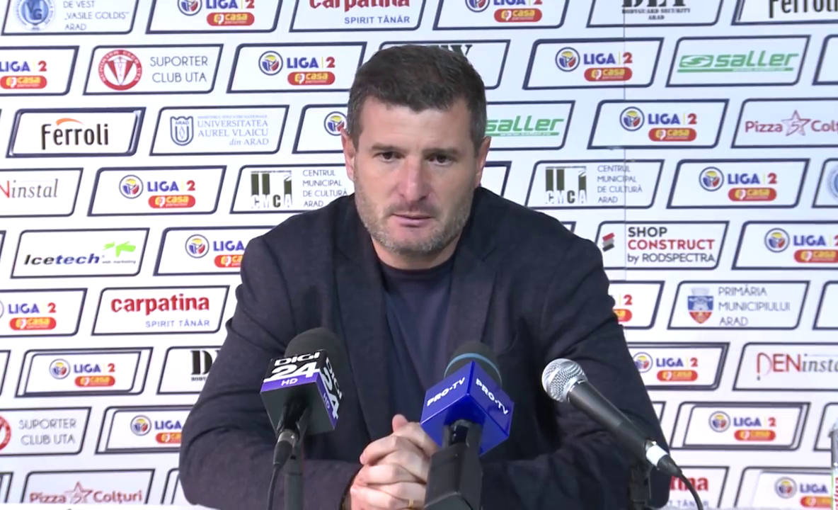 Arad: VIDEO UTA Arad este lider provizoriu în Liga a II-a. Ce le-a spus antrenorul Lazslo Balint jucătorilor la pauză și le-a ridicat moralul