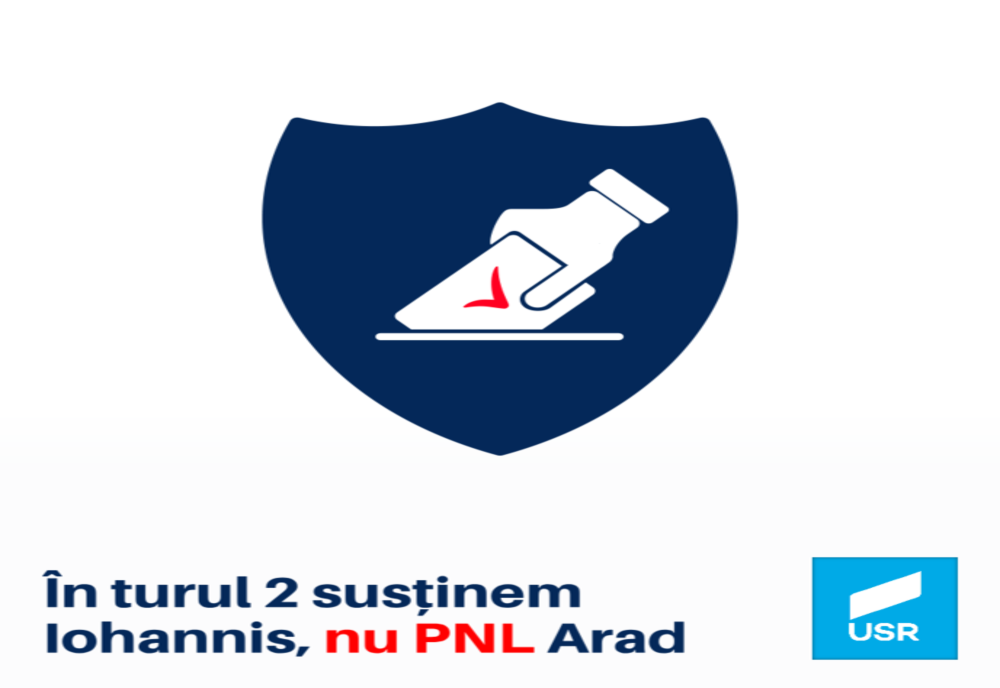 Arad: Răspunsul USR Arad la "mâna întinsă" de către PNL Arad: "Susținem Iohannis, nu și PNL (...) PNL Arad, la fel ca PSD"