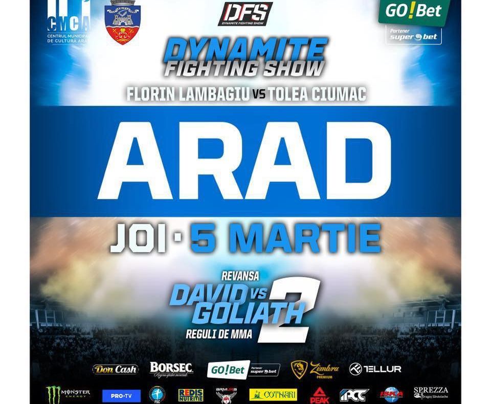 Arad: AUDIO Câștigați invitații VIP la Gala Dynamite Fighiting Show cu cei mai iubiți luptători, pe contul de Facebook al primarului Aradului, Călin Bibarț
