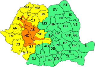 Arad: Cod galben de instabilitate atmosferică în Arad, Timiş, Caraş-Severin și cod portocaliu în Hunedoara