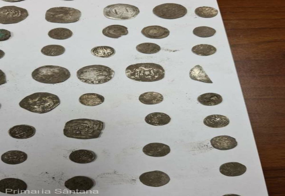 Aproape 650 de monede din argint, găsite de câţiva tineri pe un câmp de lângă Sântana