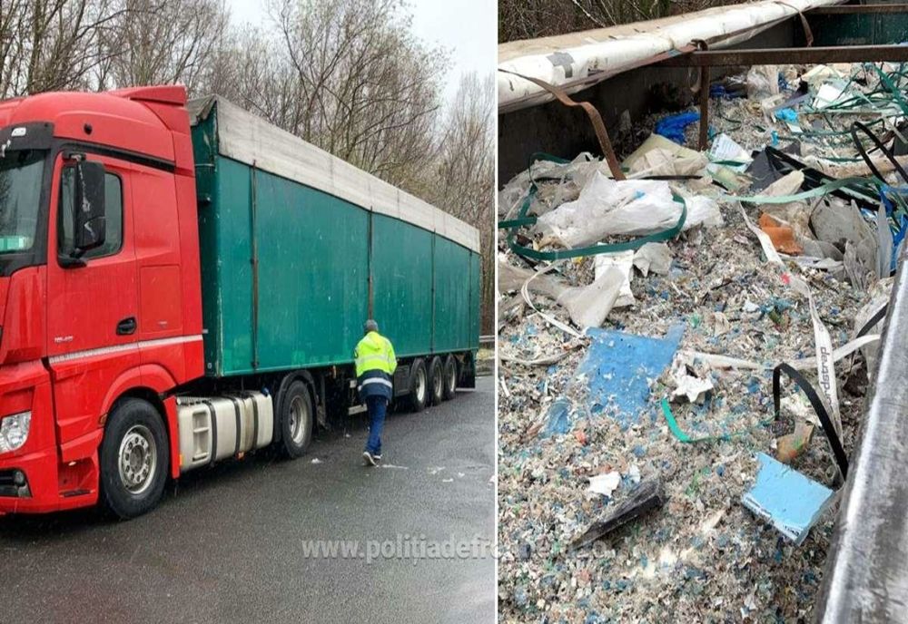 Peste 40 de tone de deșeuri din plastic și cauciucuri uzate, oprite la frontiera de vest a țării