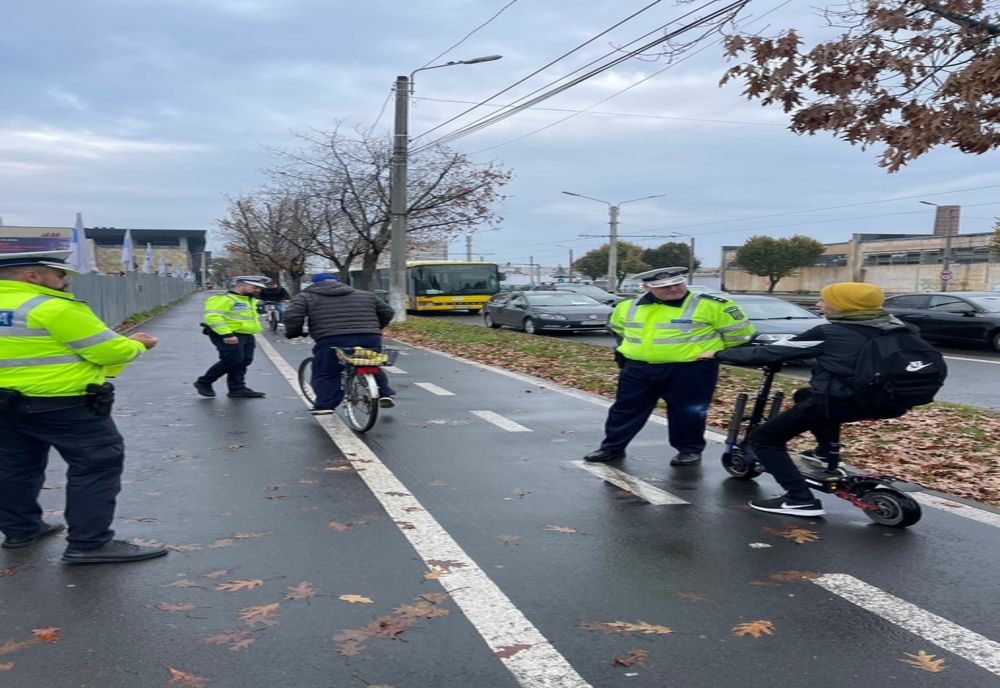 Bicicliștii și cei care folosesc trotinete electrice, în vizorul polițiștilor arădeni
