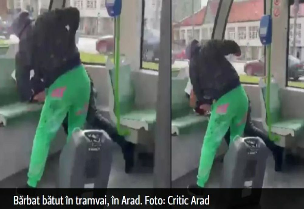 Bărbat bătut în tramvai, în Arad