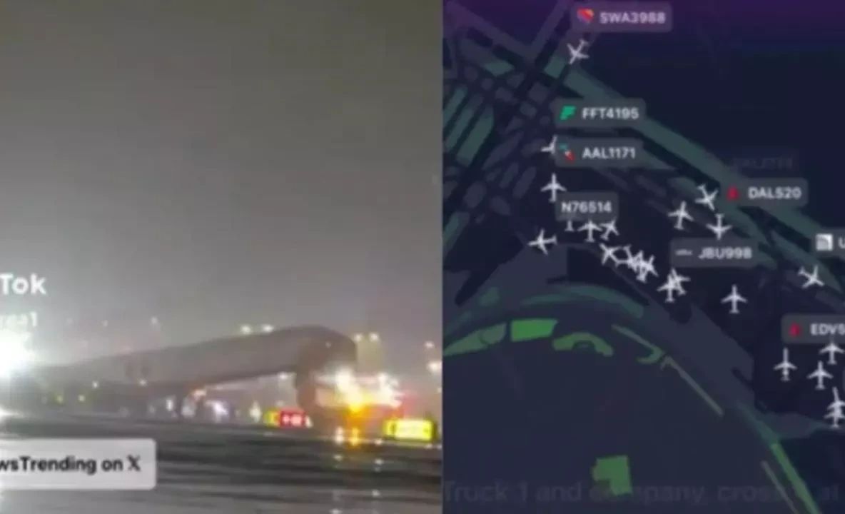 Incident aviatic la New York! Un avion Air Canada Express, implicat într-un accident pe pistă VIDEO