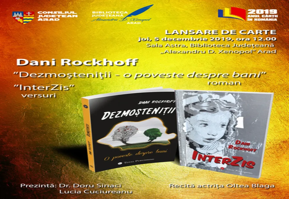  Arad: Dublă lansare de carte, joi, la Biblioteca Județeană A.D. Xenopol din Arad