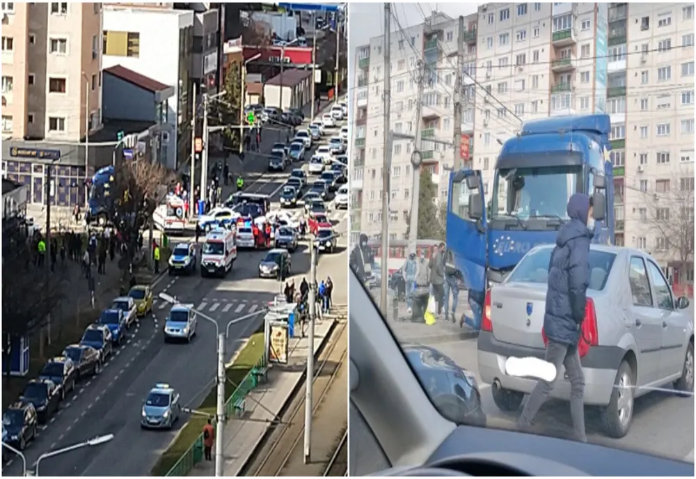 Pieton lovit de un TIR, pe o stradă din municipiul Arad
