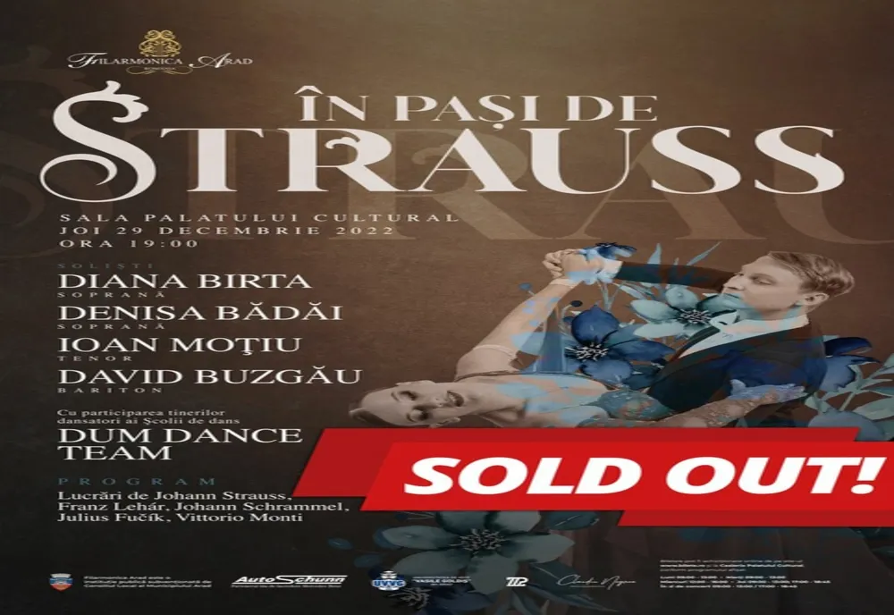 "In pași de Strauss" - ultimul concert din acest an la Filarmonica din Arad
