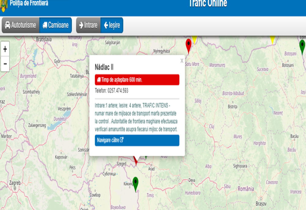 Arad: AUDIO Timpi de așteptare-record la frontiera de vest: 10 ore ca să se iasă din România