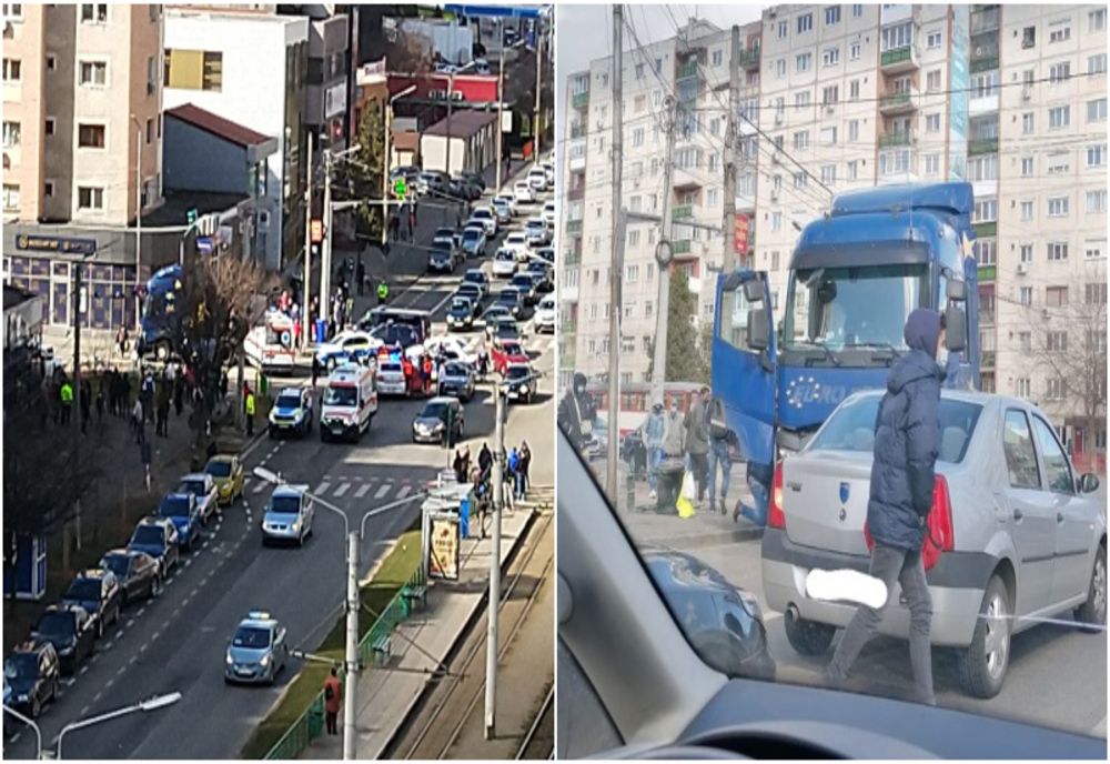 Pieton lovit de un TIR, pe o stradă din municipiul Arad 
