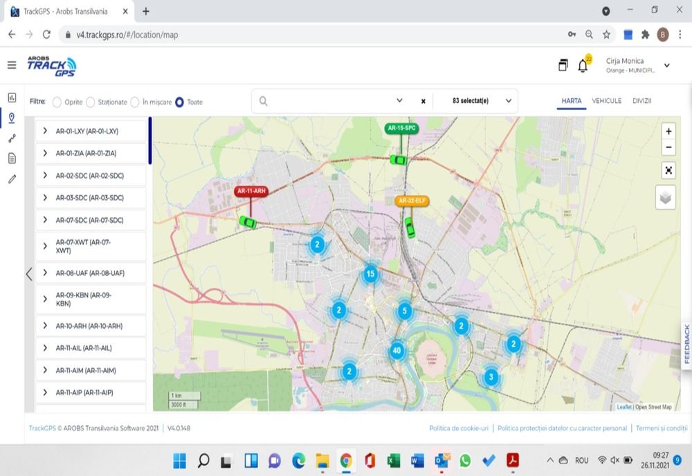 GPS pe toată flota de autoturisme a Primăriei Arad