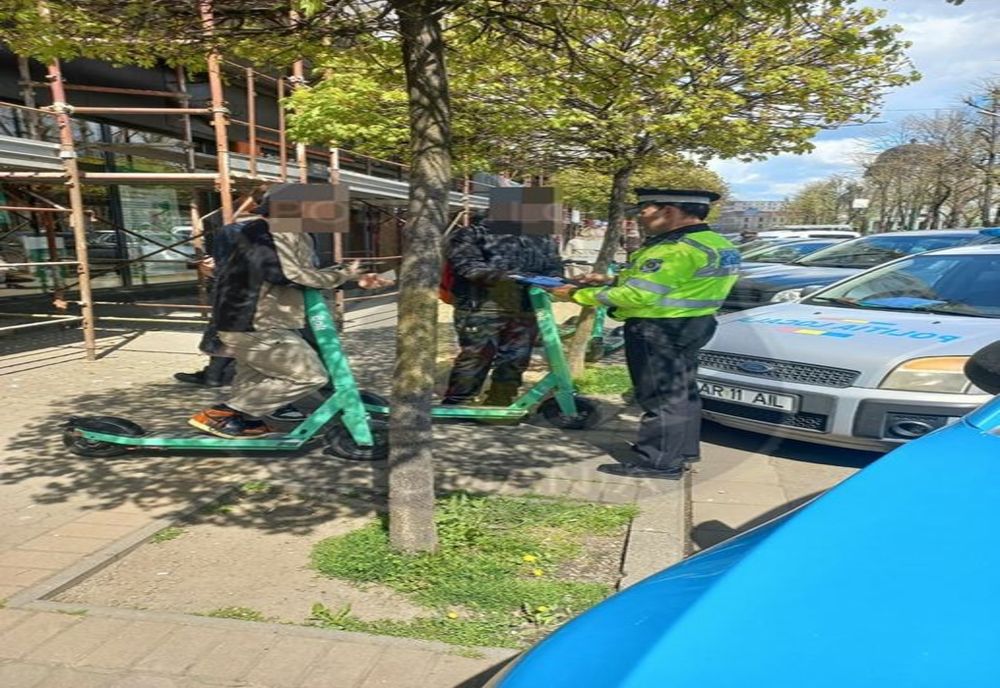 Teribilisti pe trotinete. S-au ales cu avertismente sau amenzi