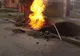 Arad: FOTO VIDEO Incendiu spectaculos în Arad. Țeavă de gaz, găurită de un muncitor 